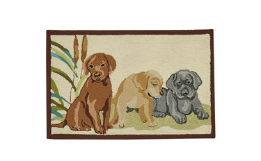 Lab Puppies Indoor/Outdoor Hooked Rug - Park Designs - The Fox Decor